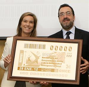 Ana Mato y Miguel Carballeda presentaron el cupón de la ONCE dedicado a este año europeo