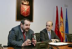 Alberto Catalán, Presidente del Parlamento de Navarra, junto a Javier Miranda, presidente del CORMIN