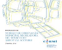 Portada de la Propuesta de modelo de Ordenanza municipal reguladora del servicio de autotaxi accesible
