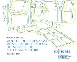 Portada de la Propuesta de modelo de Ordenanza municipal reguladora del servicio de autotaxi accesible