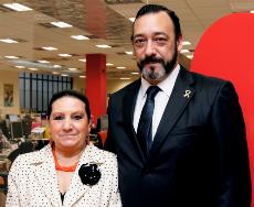Isabel Bayonas, presidenta de FESPAU y Antonio de la Iglesia, presidente de la Confederación Autismo España