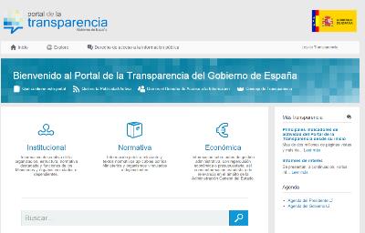 Imagen de la web de transparencia del Gobierno de España