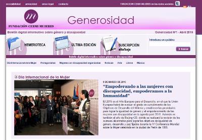 Imagen de la apertura del boletín 'Generosidad' de la Fundación CERMI Mujeres