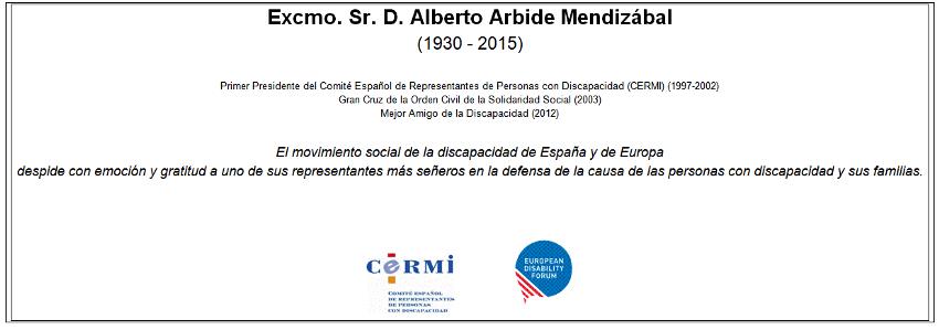 El movimiento social de la discapacidad de España y de Europa despide con emoción y gratitud a Alberto Arbide