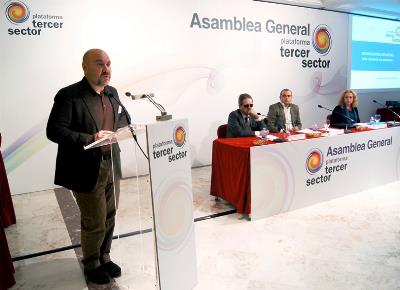 El presidente del CERMI, Luis Cayo Pérez Bueno, en una asamblea general de la Plataforma del Tercer Sector