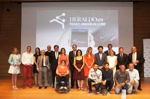 Foto de los premiados en la segunda edición de los ‘Premios Aragón en la Red' del 'Heraldo de Aragón’