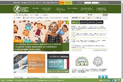 Detalle de la página web de la Universidad Católica de Valencia
