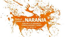 Imagen de la iniciativa de la ONU para el 25 de noviembre donde se lee: 'Pinta el mundo de naranja: pon fin a la violencia contra mujeres y niñas'