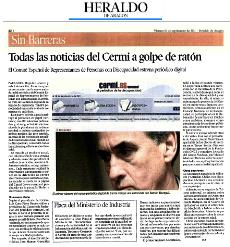 Imagen de la página del Heraldo de Aragón sobre el cermi.es semanal