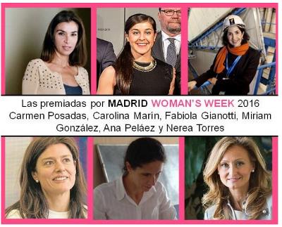 Las premiadas por Woman's Week 2016 (foto Madrid Woman's Week)