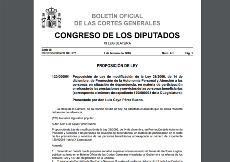 Detalle del documento de la Proposición de Ley de modificación de la Ley 39/2006, de 14 de diciembre
