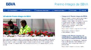 Imagen de la web de los Premios Integra