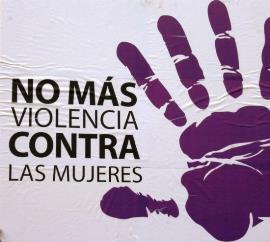 Imagen con el texto de 'No más violencia machista'