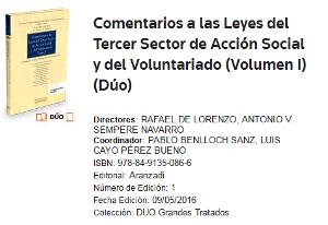Comentarios a las Leyes del Tercer Sector de Acción Social y del Voluntariado (Volumen I)(Dúo)