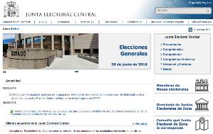 Imagen de la web de la Junta Electoral Central