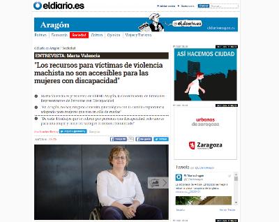 Imagen de la entrevista a Marta Valencia en eldiario.es de Aragón