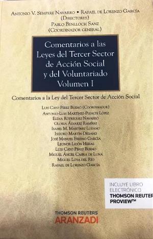 Portada de la publicación “Comentarios a las Leyes del Tercer Sector de Acción Social y del Voluntariado”