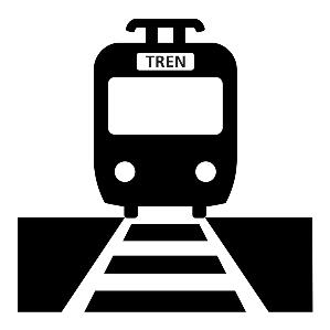 Pictograma que indica el acceso a un tren