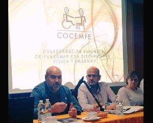 El presidente del CERMI, Luis Cayo Pérez Bueno, en la renovación del Consejo Estatal de Cocemfe