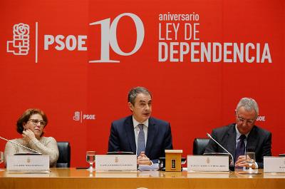 José Luis Rodríguez Zapatero, presidente del Foro de la Contratación Socialmente Responsable, en un acto conmemorativo del 10º aniversario de la Ley de Autonomía Personal y Atención a la Dependencia