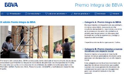 Imagen de la web del Premio Integra BBVA