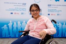 Nugeen Mustaza, refugiada con discapacidad