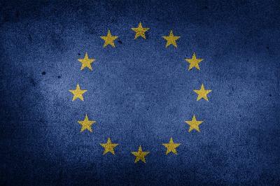 Bandera descolorida de la UE 