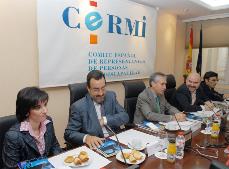 Imagen de dirigentes del CERMI junto al ministro de la Presidencia, Ramón Jáuregui