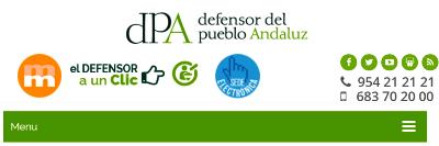 Imagen de la web del Defensor del Pueblo Andaluz