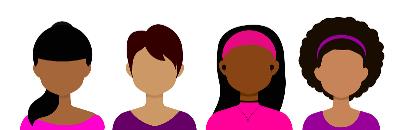 Modelos de avatar, o identidad virtual, de distintos tipos de mujer