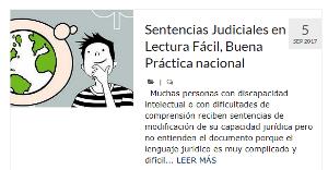 Imagen de la web de Plena inclusión Asturias donde hace referencia a las sentencias judiciales en lectura fácil