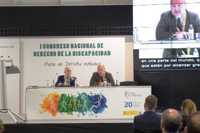 El presidente del CERMI, Luis Cayo Pérez Bueno, en su intervención en el I Congreso Nacional de Derecho de la Discapacidad