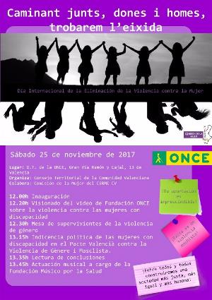Cartel de Cermi Comunidad valenciana para el Día Internacional de la Eliminación de la Violencia contra la Mujer (25 de noviembre)