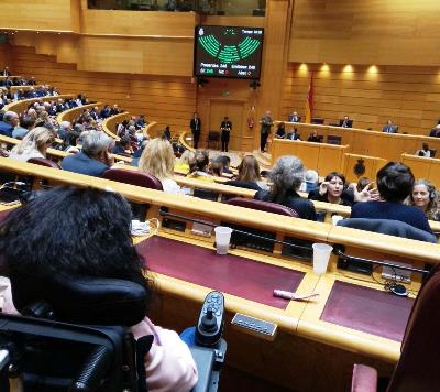 Imagen del Senado durante la aprobación definitiva de la reforma legal que acaba con la exclusión de las personas con discapacidad de los jurados populares
