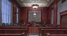 Detalle de un juzgado y los asientos para el jurado