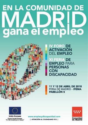 Cartel de la XI Feria de Empleo para personas con Discapacidad de la Comunidad de Madrid