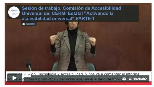 Sesión de trabajo. Comisión de Accesibilidad Universal del CERMI Estatal "Activando la accesibilidad universal" PARTE 1