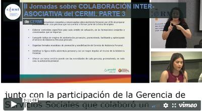 Imagen del vídeo que da paso a la II Jornadas sobre colaboración interasociativa del CERMI, PARTE 3