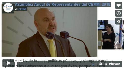 Imagen del vídeo que da paso a la Asamblea anual de representantes del CERMI 2018