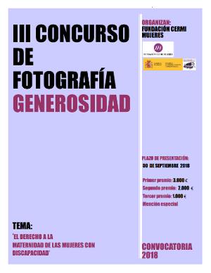 Cartel de la III edición del Concurso de Fotografía "Generosidad": "El derecho a la maternidad de las mujeres con discapacidad"
