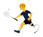 Emoji de badminton masculino.