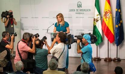 Susana Díaz, presidenta de la Junta de Andalucía, anuncia las elecciones autonómicas de 2018