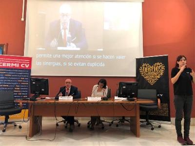El presidente del CERMI Comunidad Valenciana, Luis Vañó, en la jornada 'La reforma social de la Constitución Española'