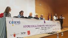 Imagen de la mesa de la Inauguración del II Foro Social de Mujeres y Niñas con Discapacidad, que se celebra en Murcia 