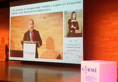 El presidente del CERMI, Luis Cayo Pérez Bueno, en la entrega del 'Premio cermi.es 2018' a la Casa Encendida de la Fundación Montemadrid