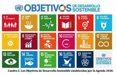 Cuadro sobre los Objetivos de Desarrollo Sostenible establecidos por la Agenda 2030