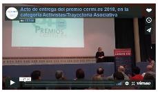 Imagen del vídeo que da paso a la entrega del premio cermi.es 2018 en la categoría Activistas/Trayectoria Asociativa