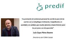 Imagen de la publicación de Predif con la entrevista al presidente del CERMI, Luis Cayo Pérez Bueno