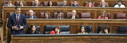 El presidente del Gobierno, Pedro Sánchez, en la sesión de control al Ejecutivo en el Congreso de los Diputados esta semana (Imagen de la web del PSOE)