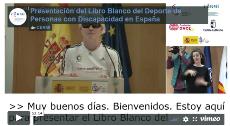 Imagen que da paso al vídeo de la presentación del libro blanco del deporte de personas con discapacidad en España